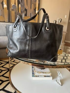 MICHAEL BY MICHAEL KORS Black Leather Tote  Bag